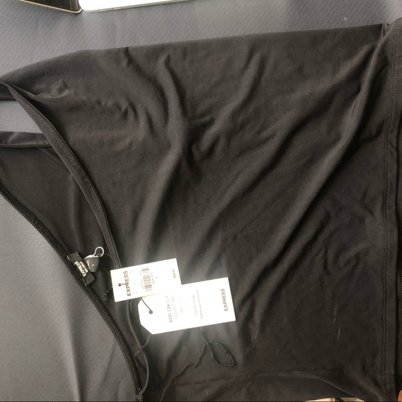 Express body contour one shoulder crop tank - Picture 2 of 2